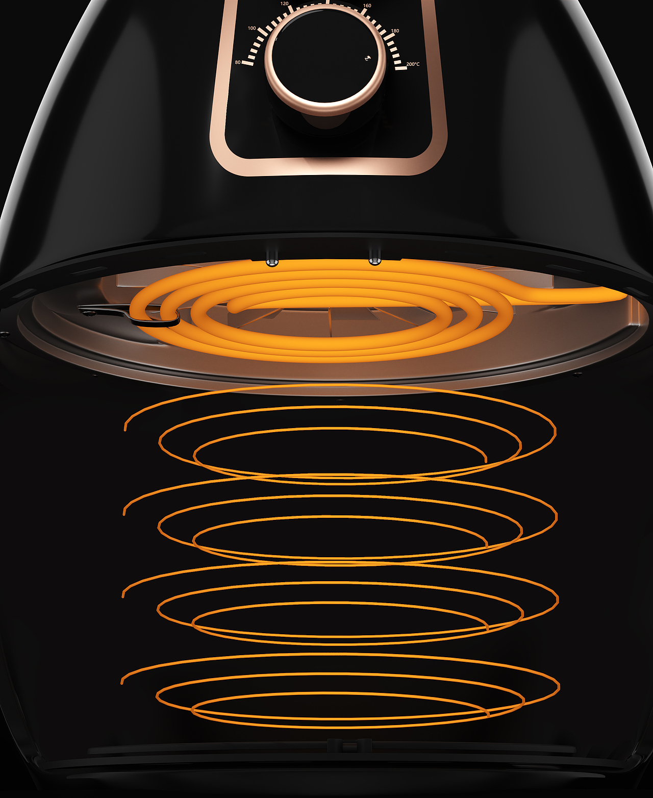 3D产品建模-3.7L空气炸锅