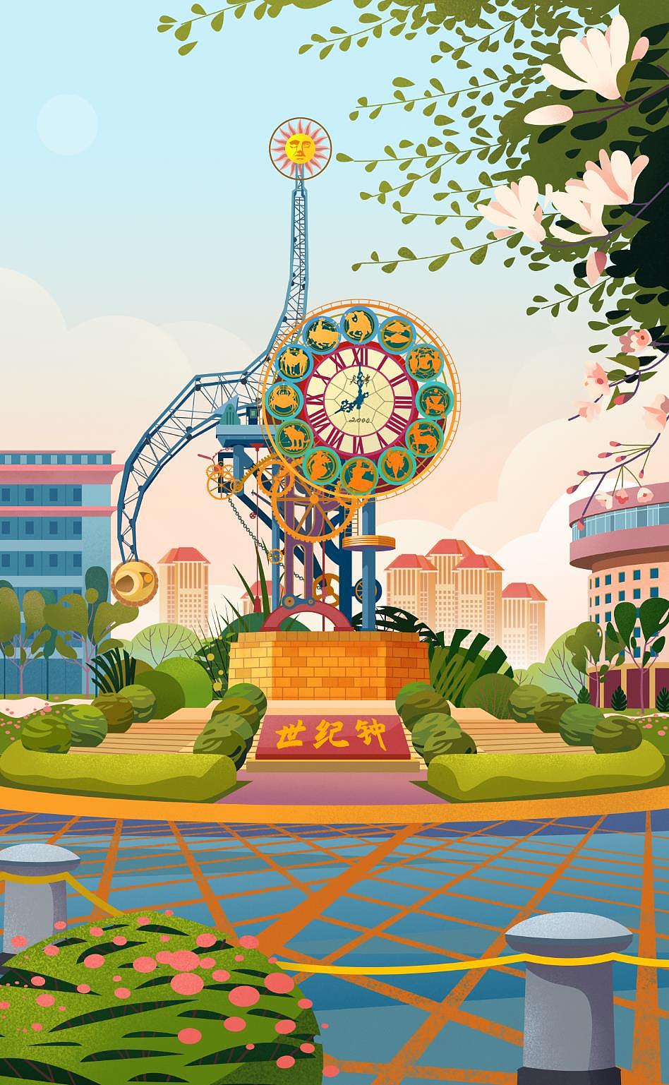 海河风光-世纪钟