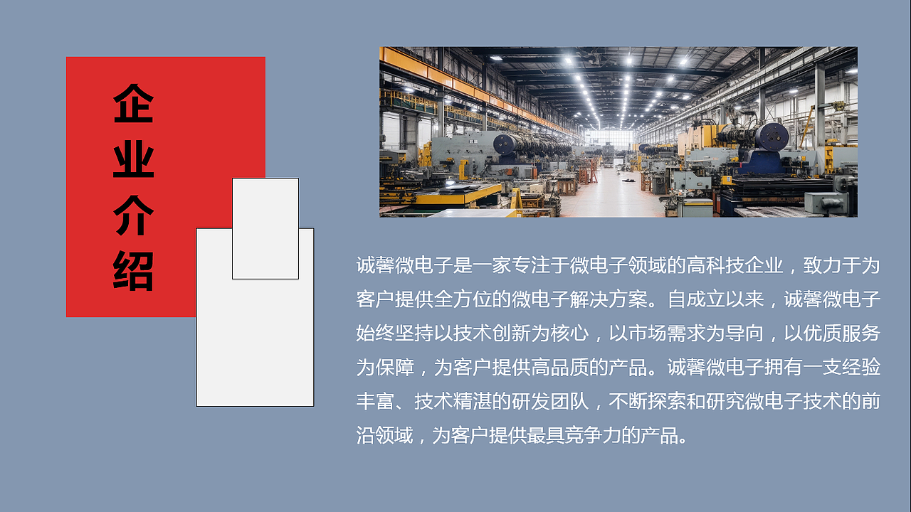 为微电子企业制作的PPT