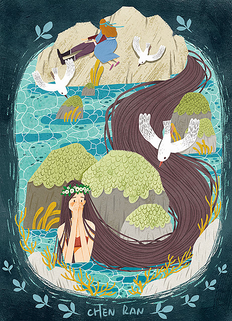 海的女儿（图ZMzAwMDg3MTk2） - 儿童插画 - 站酷设计师CHEN陈然原创素材 - 站酷ZCOOL