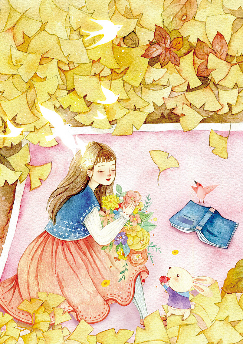 叶落金秋|封面插画