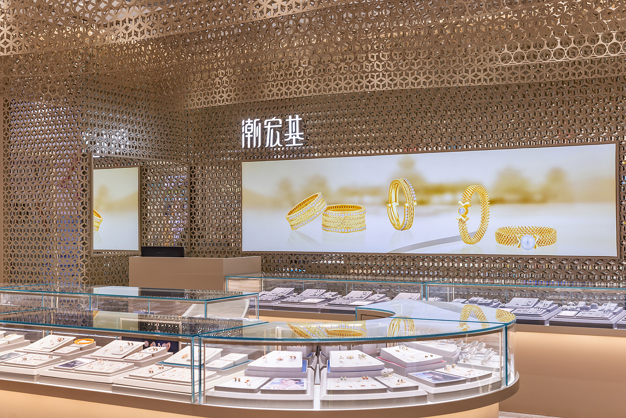 潮宏基西安赛格店铺拍摄