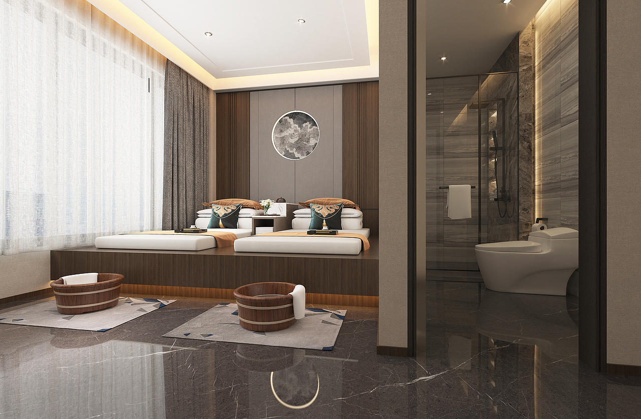 银川装修公司|银川足浴店装修设计效果图