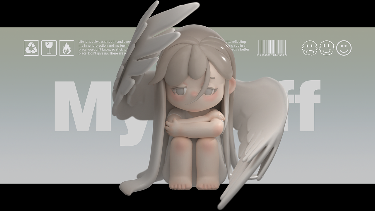 原创潮玩ip | Myselff | 治愈，自愈（图ZMzM5NzU0ODg4） - 人物/生物 - 站酷设计师胖圆豆子原创素材 - 站酷ZCOOL