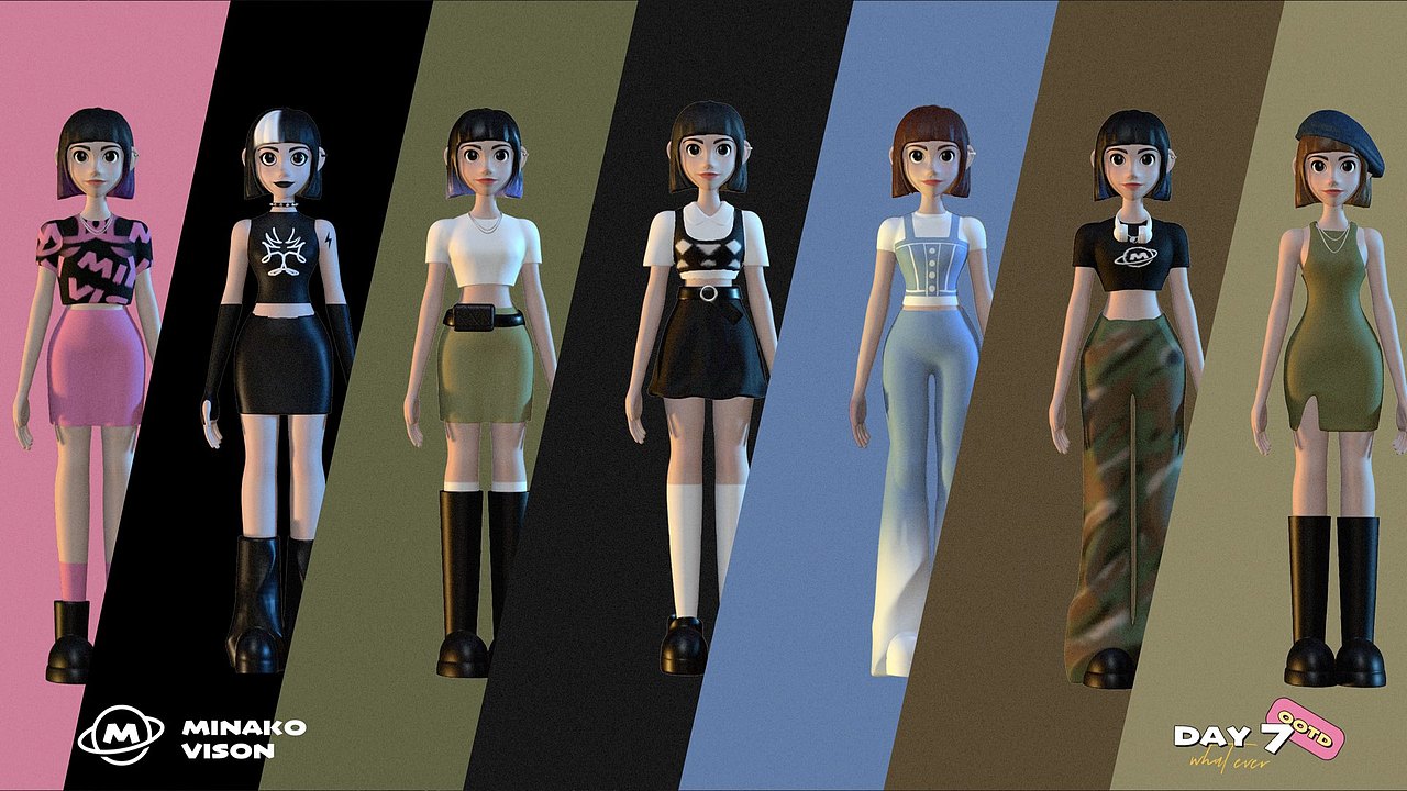 3D人物设计|OOTD（图ZMzAyNjc5MTQw） - 人物/生物 - 站酷设计师minako插画分享原创素材 - 站酷ZCOOL