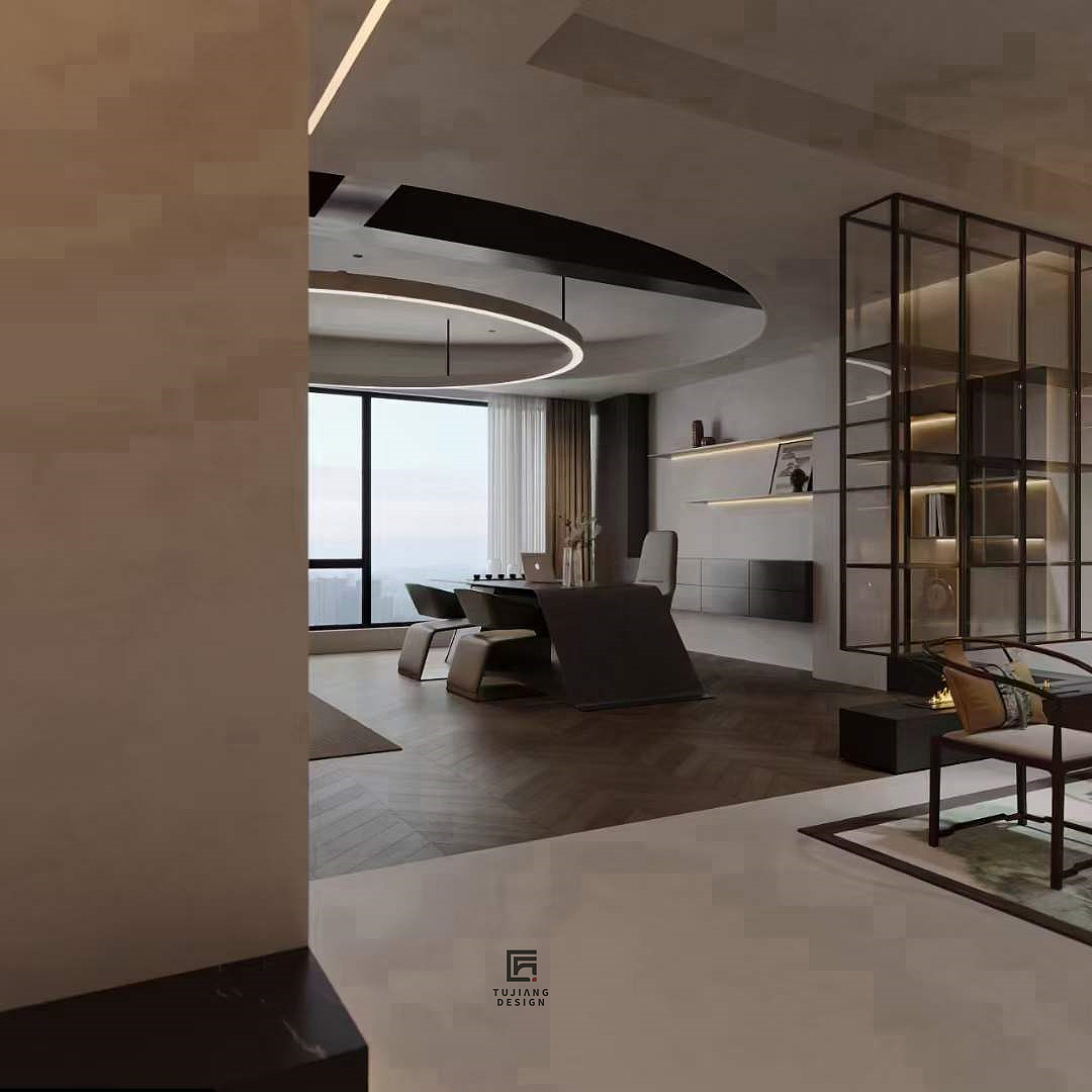 新中式办公室设计案例｜静谧雅致办公，尽享儒雅之美