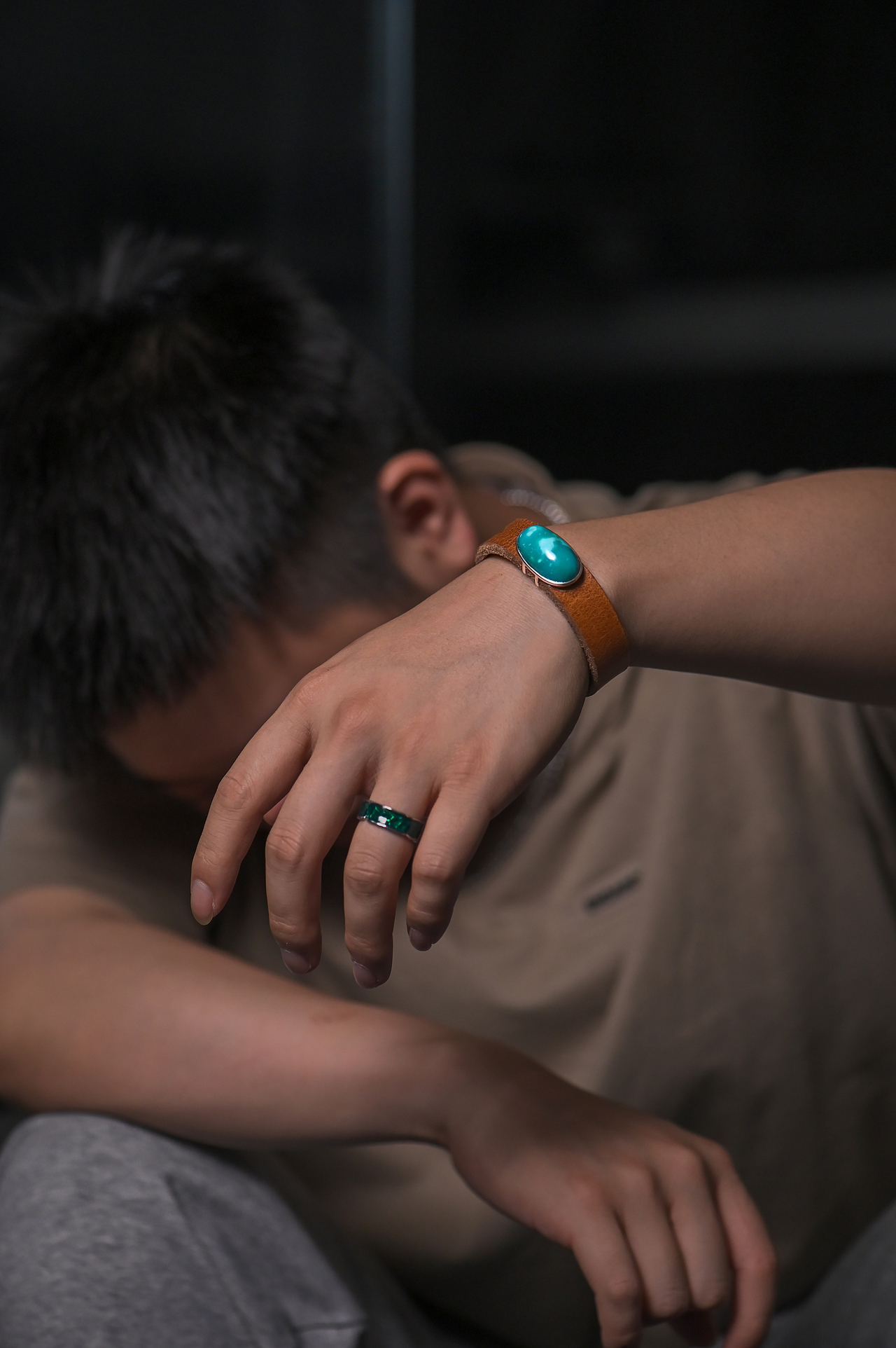 绿松石男士手链拍摄