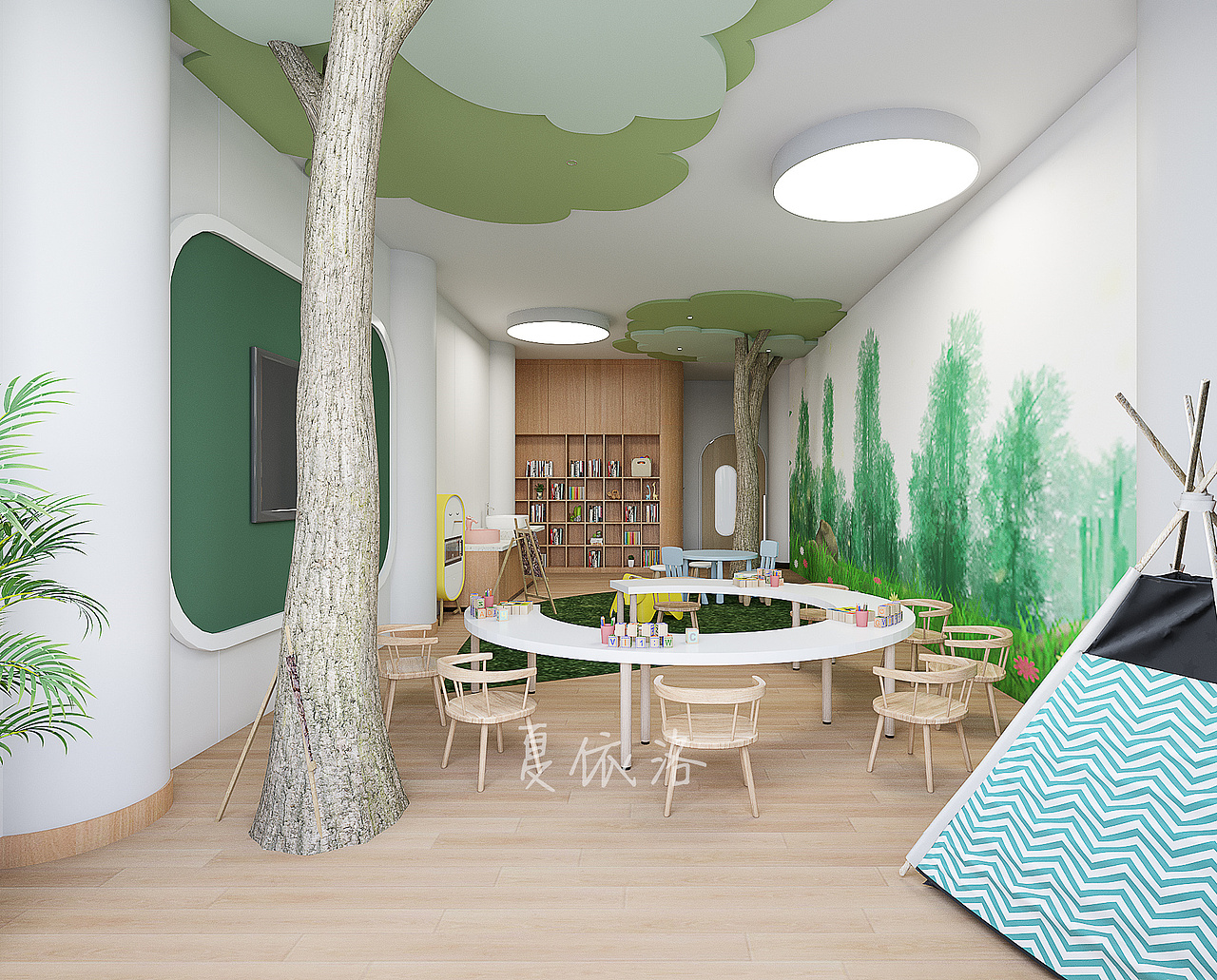 工装||小小宝贝的玩耍基地——早教中心（图ZMzA1MzUzODQ0） - 商业空间设计 - 站酷设计师洛洛要努力原创素材 - 站酷ZCOOL