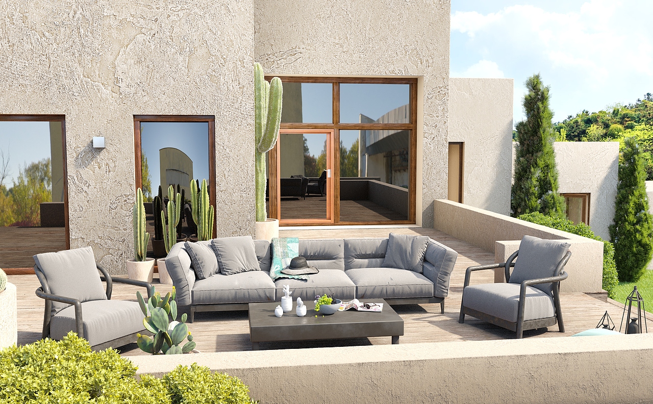 跨境电商室外场景3d三维渲染场景