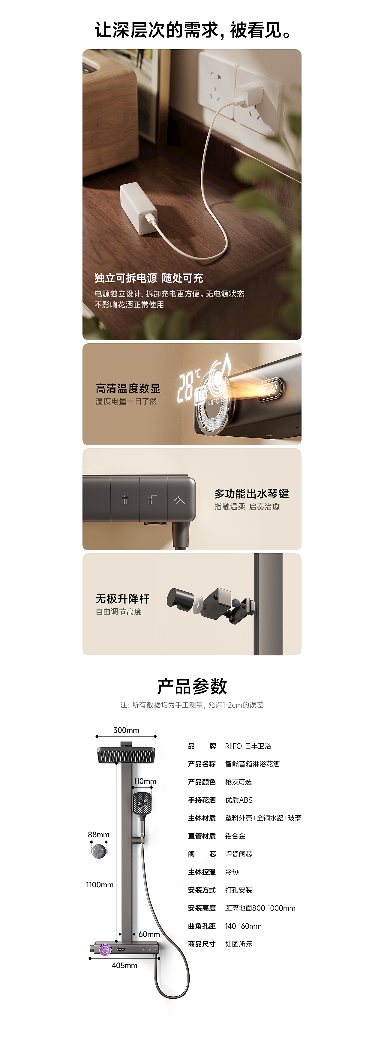 RIIFO日丰·缪斯音乐花洒详情页（图ZMzU4MTMwOTky） - 电商 - 站酷设计师多放孜然原创素材 - 站酷ZCOOL