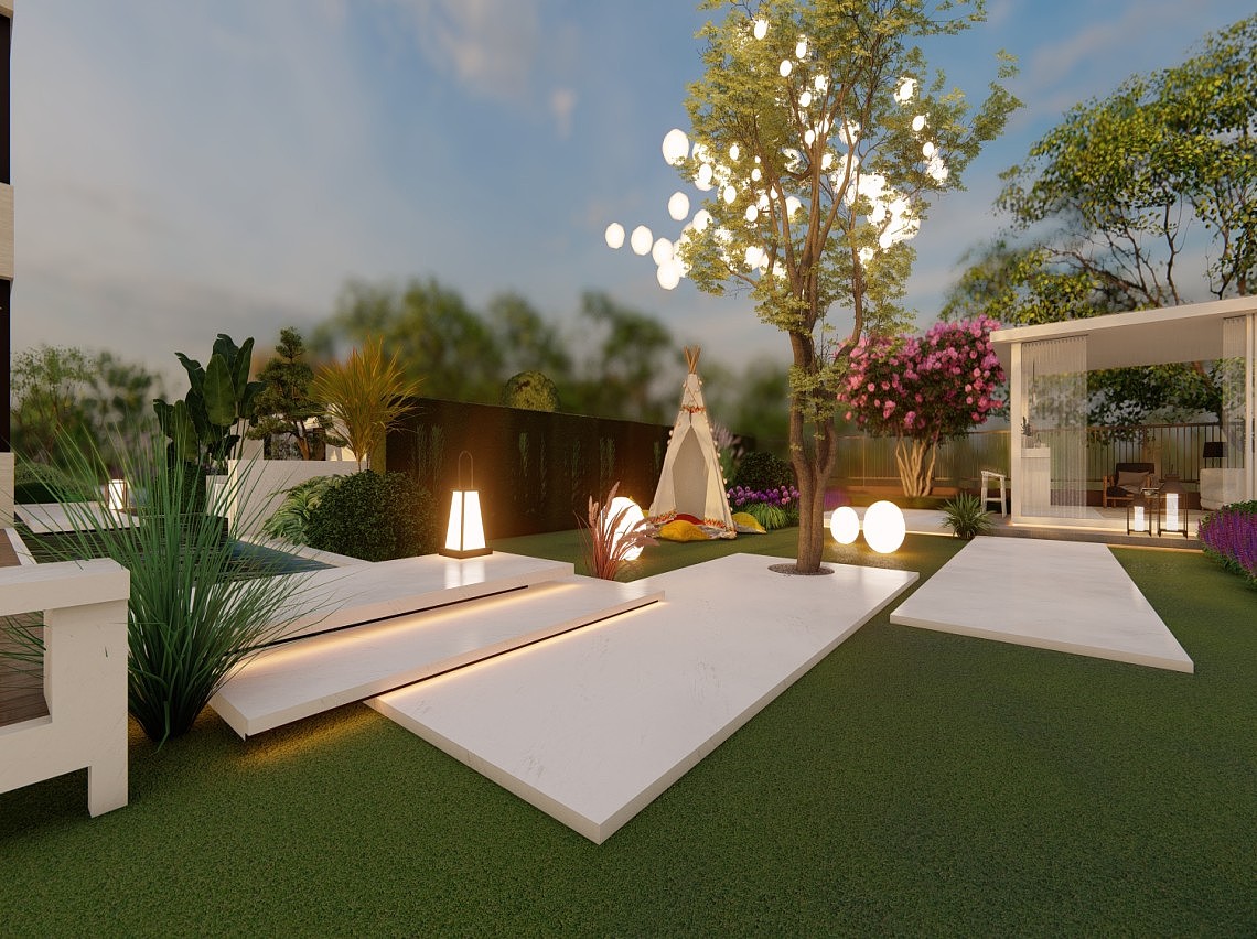 现代庭院景观SU模型下载（图ZMzEyMTY0Mjgw） - 景观设计 - 站酷设计师素模网原创素材 - 站酷ZCOOL