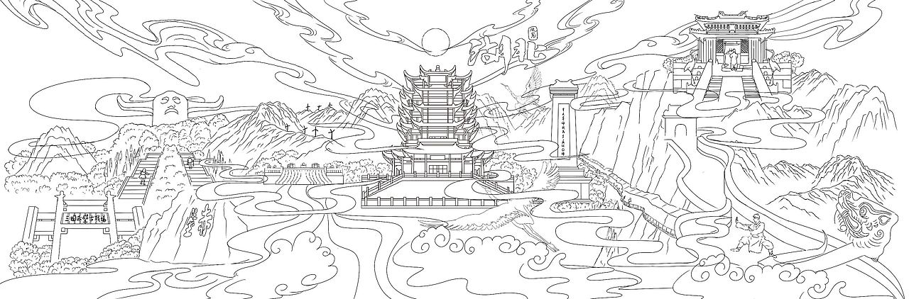 各省份旅游景点-线稿汇总