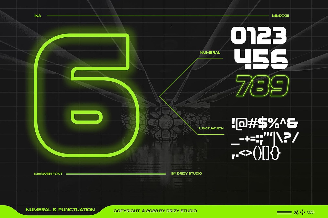 时尚未来科幻机能潮牌电竞游戏海报广告英文字体家族