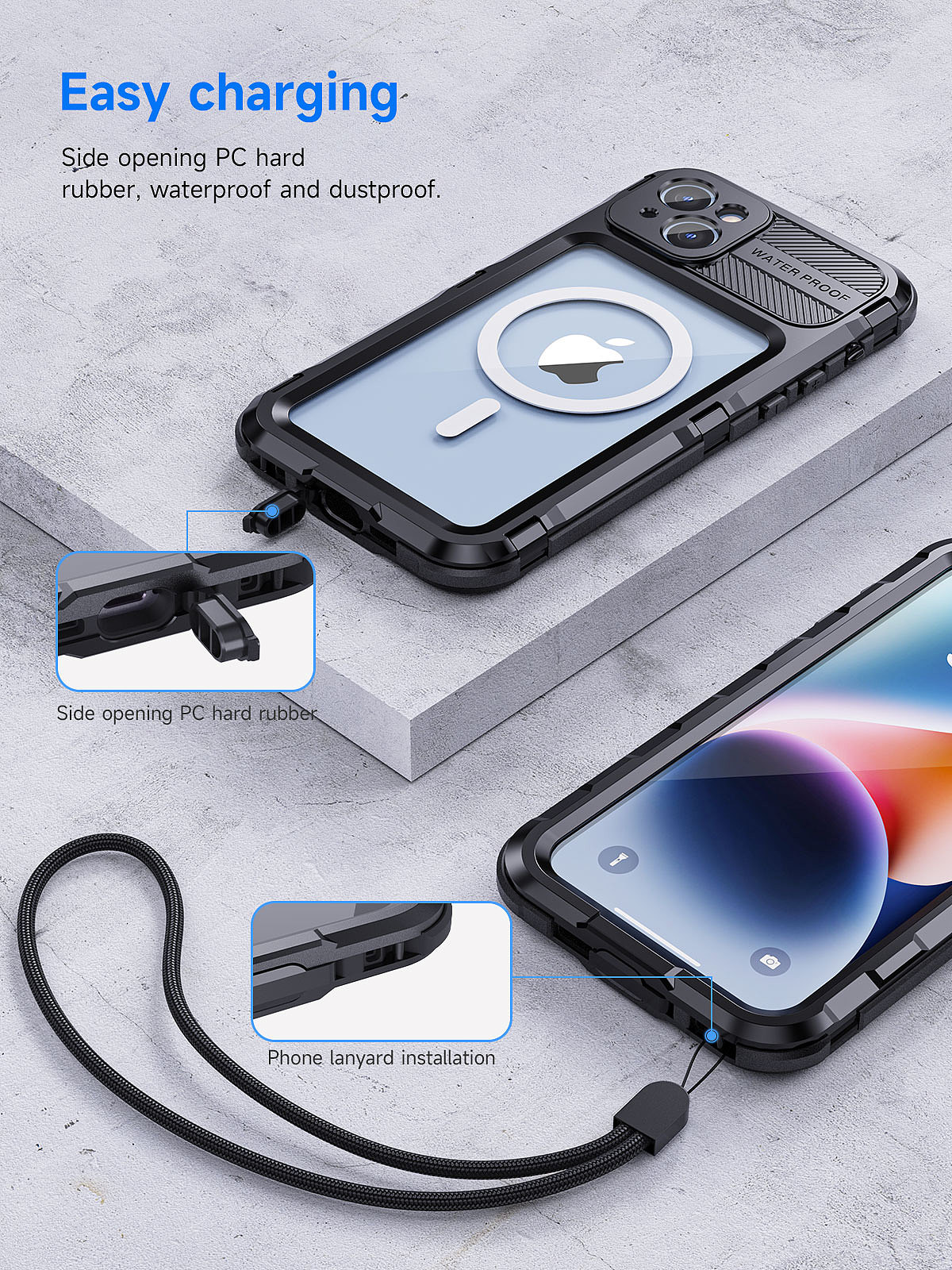 亚马逊产品排版渲染设计-iPhone14系列金属款手机壳