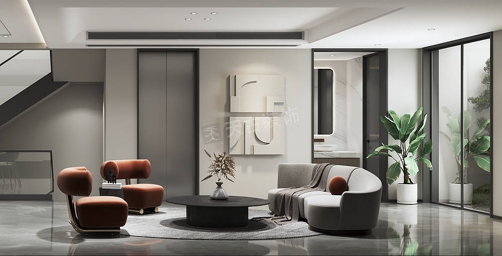 金科九曲河装修方案,联排别墅户型设计效果图,现代风格