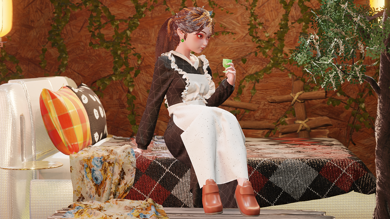 Blender || 女仆少女 在线诱惑（图ZMzU4NTc0Njg0） - 动画/影视 - 站酷设计师桃花小晚子原创素材 - 站酷ZCOOL