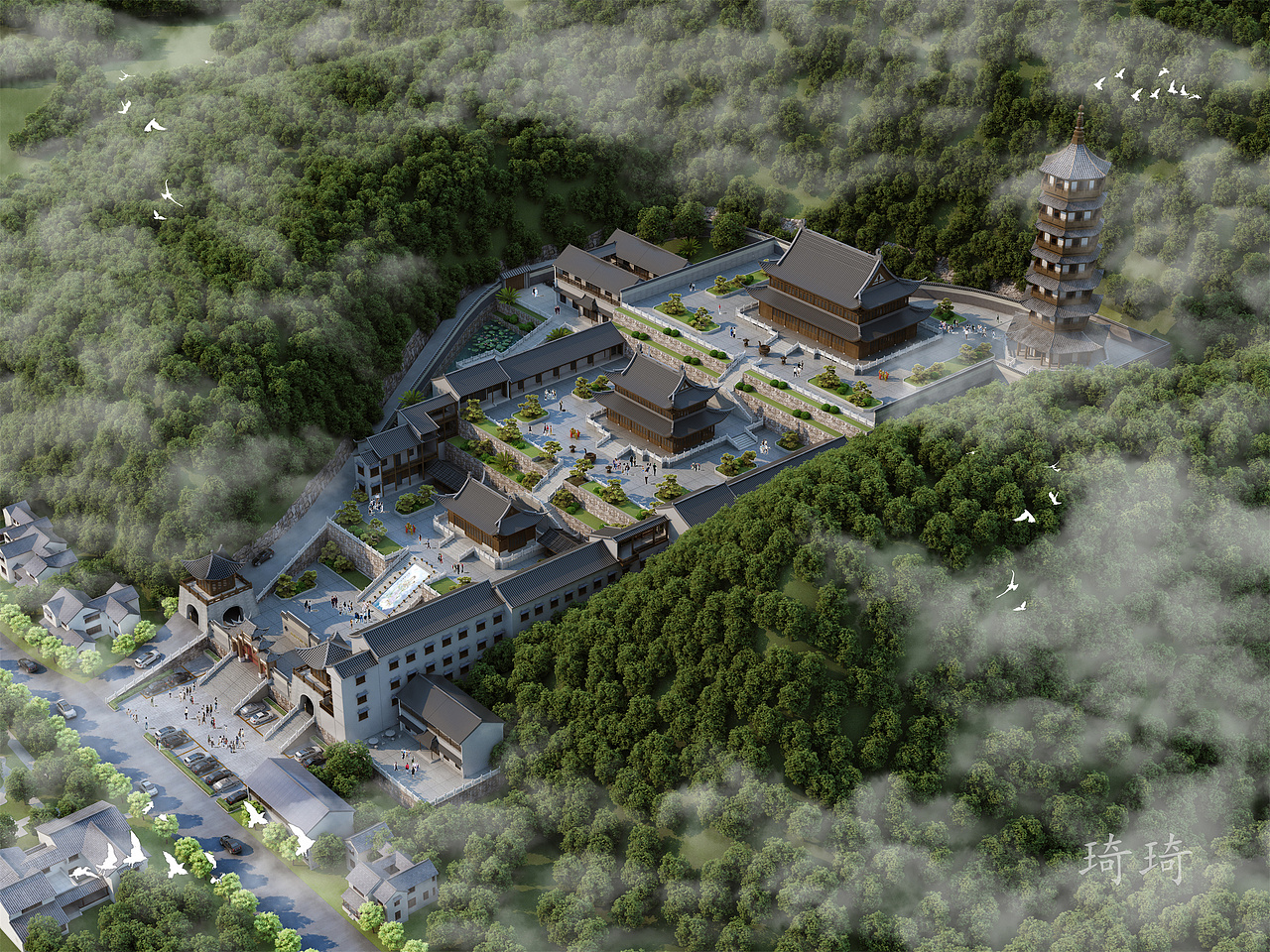 室外鸟瞰透视设计