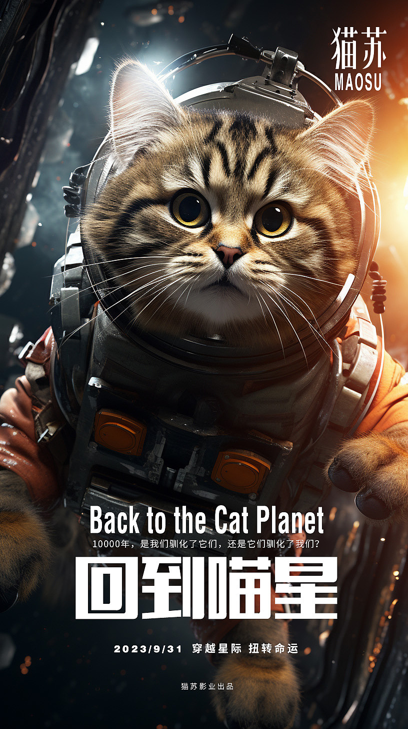 “回到喵星”概念海报设计（图ZMzUwMzAyMTcy） - 海报 - 站酷设计师MAO猫苏SU原创素材 - 站酷ZCOOL
