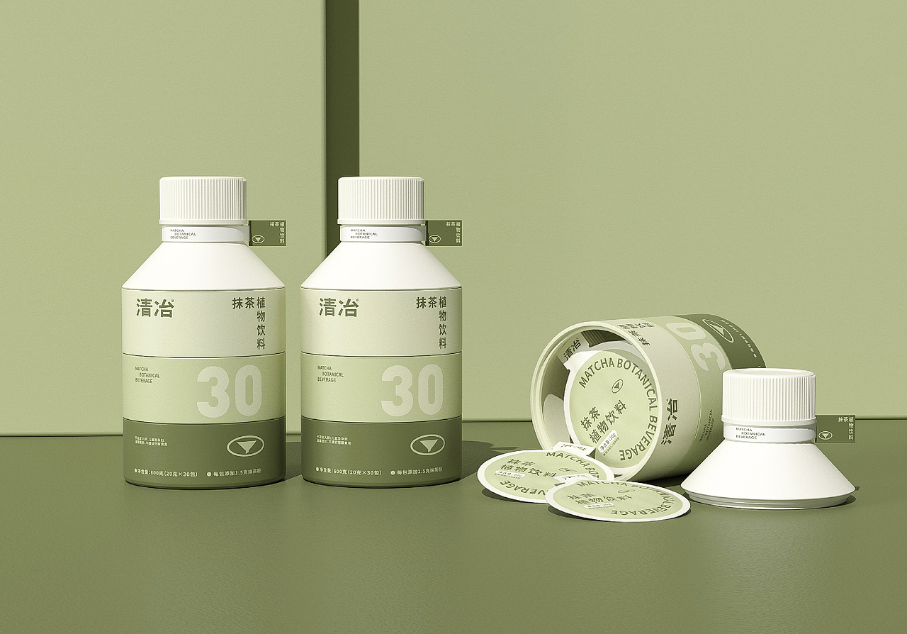 清冶-抹茶饮料全案设计/包装设计/物料设计/VI设计