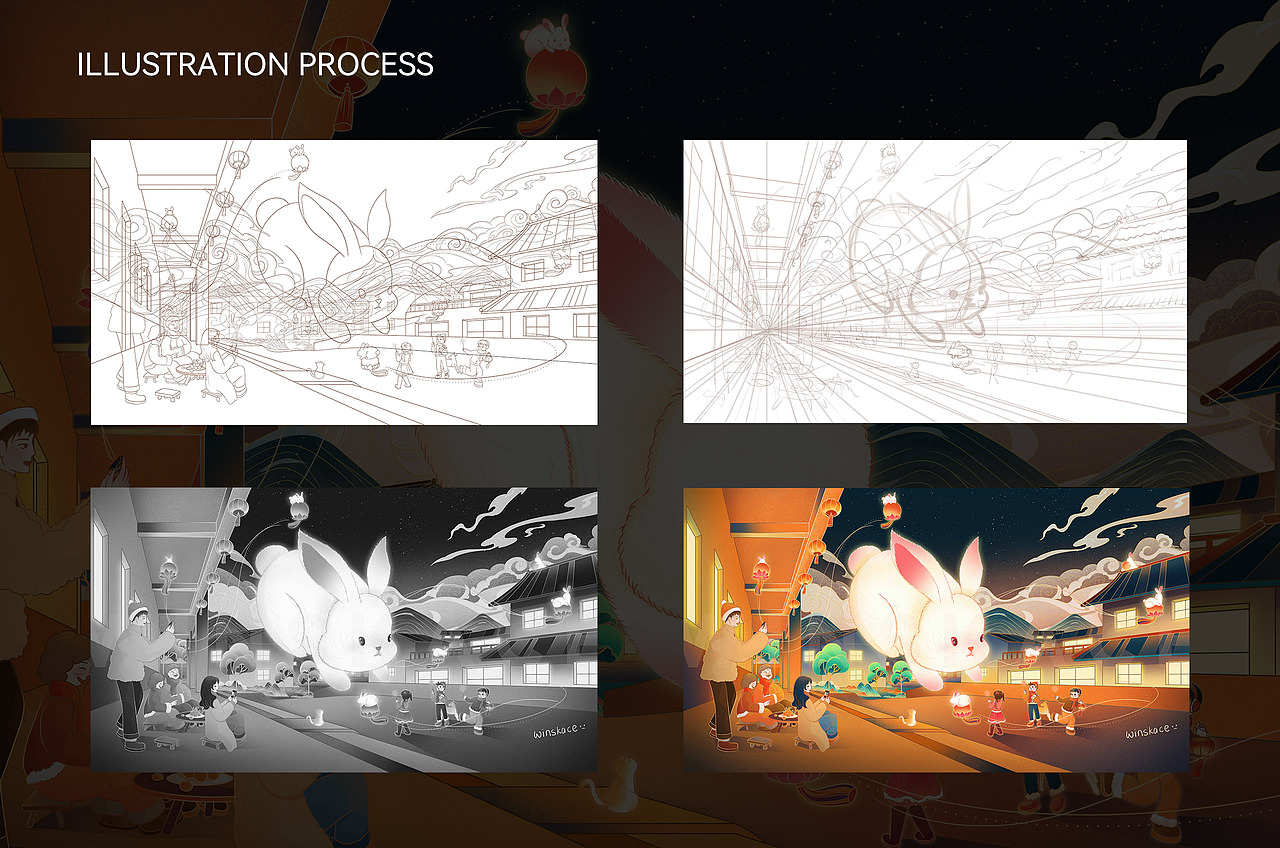 兔年插畫（二）——遇見（圖ZMzE2MjM5MzY4） - 商業(yè)插畫 - 站酷設計師云汜_winskace原創(chuàng)素材 - 站酷ZCOOL