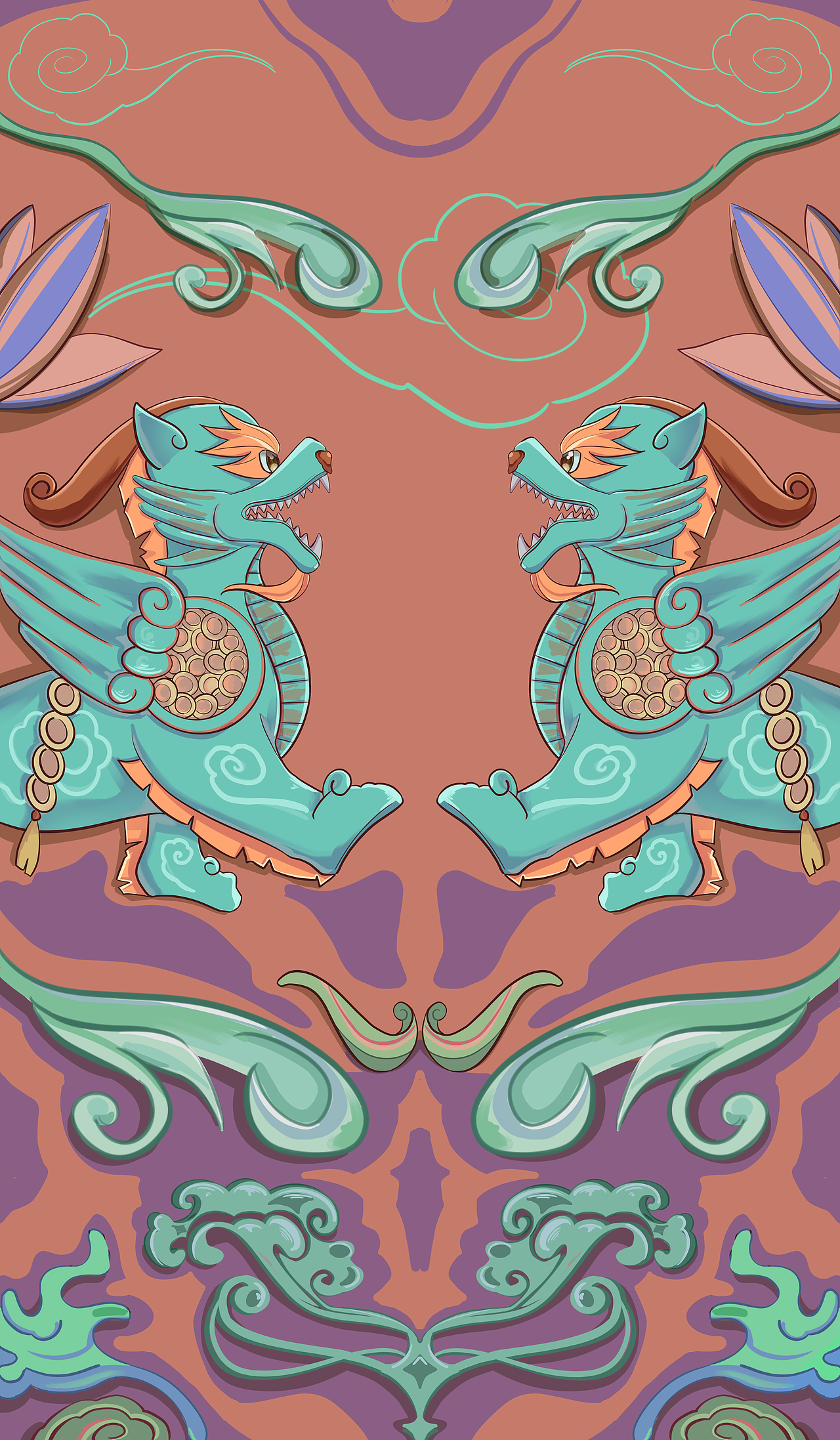 瑞兽成双（图ZMzE5NTQyNDQ0） - 艺术插画 - 站酷设计师小阿绯原创素材 - 站酷ZCOOL