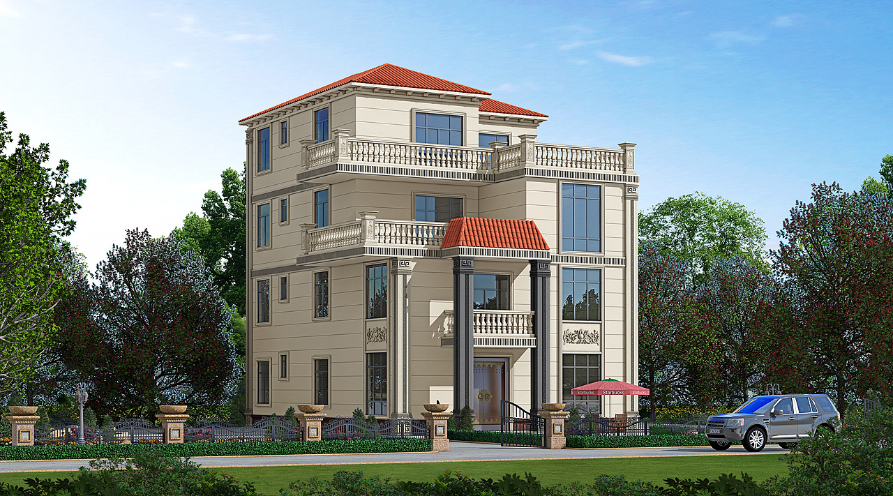 室外外墙效果图,