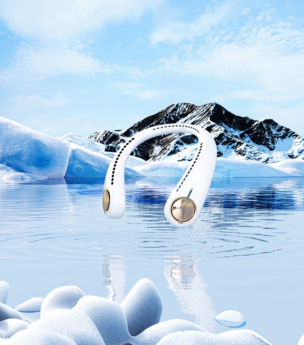 【Benks品牌—挂脖风扇渲染】 Render（图ZMzIwODU5OTg4） - 产品 - 站酷设计师月京舞梨原创素材 - 站酷ZCOOL