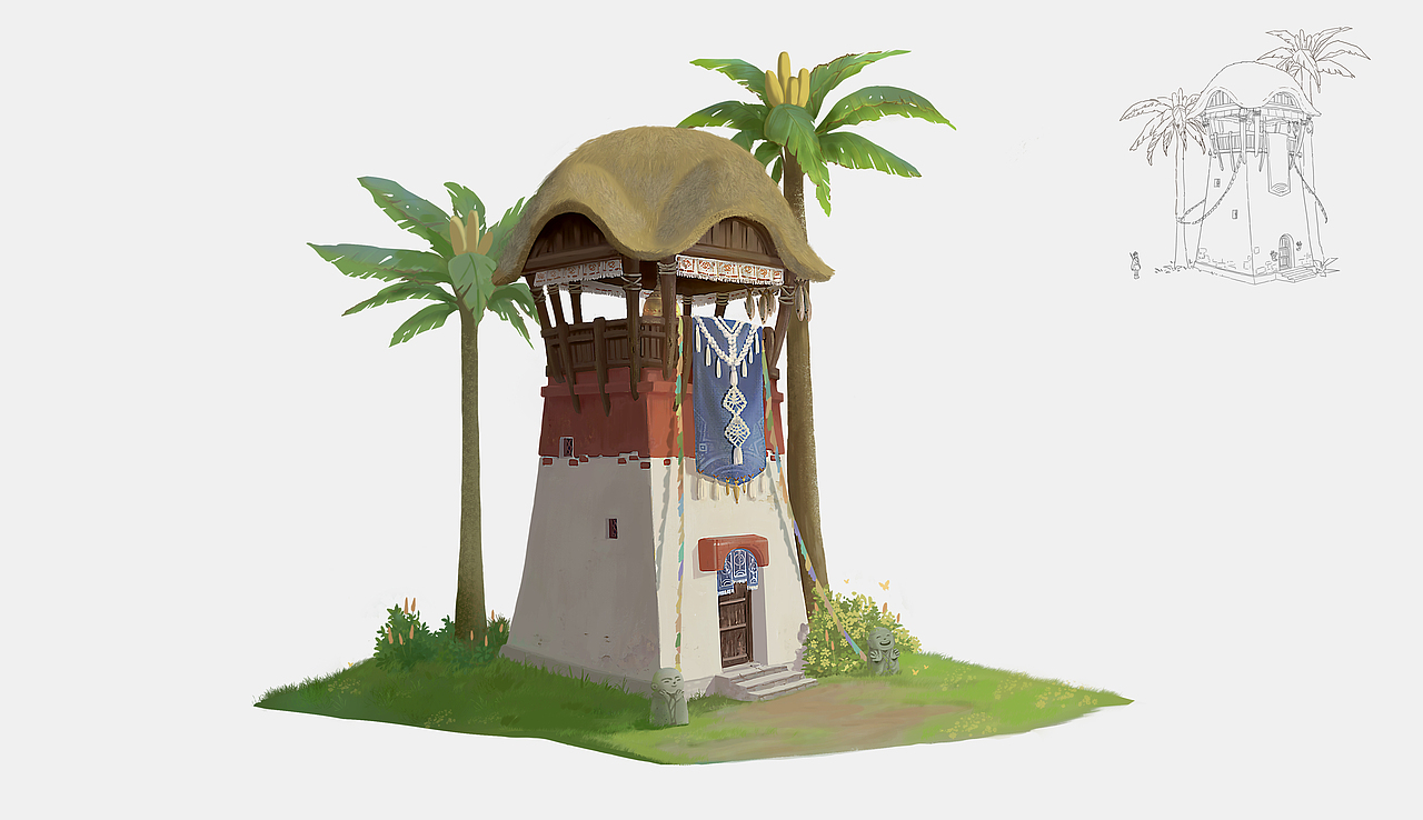 场景单体练习-民族风塔楼