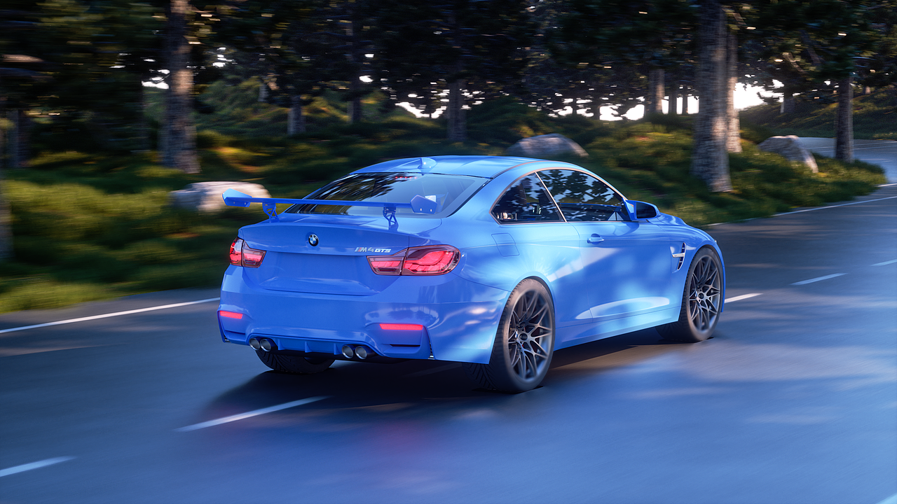 宝马M4场景搭建与渲染练习