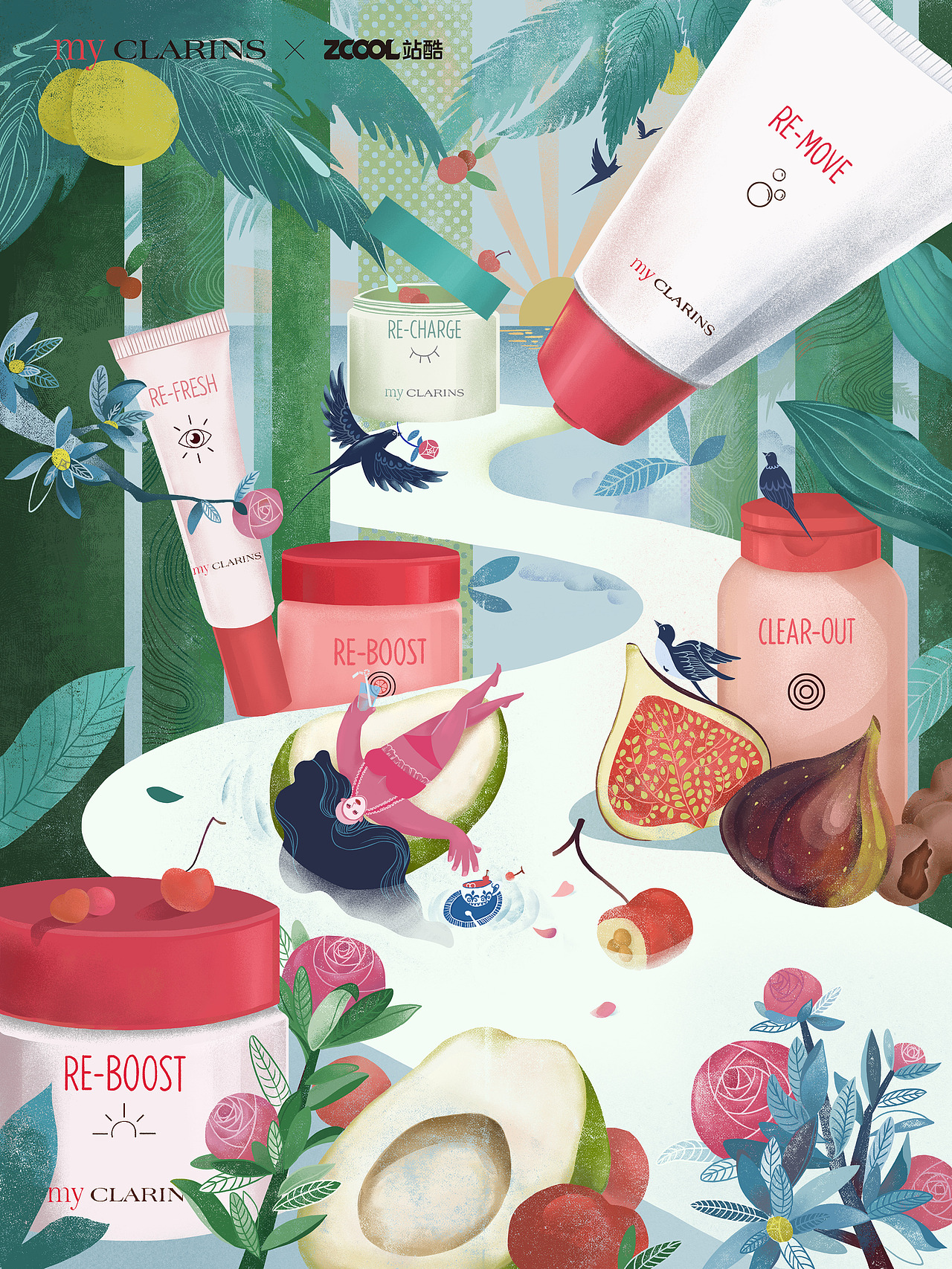 #my CLARINS 尋找天然好食肌# 一抹好食光（圖ZMjk4NzU5MTgw） - 海報(bào) - 站酷設(shè)計(jì)師池鯉Chili原創(chuàng)素材 - 站酷ZCOOL