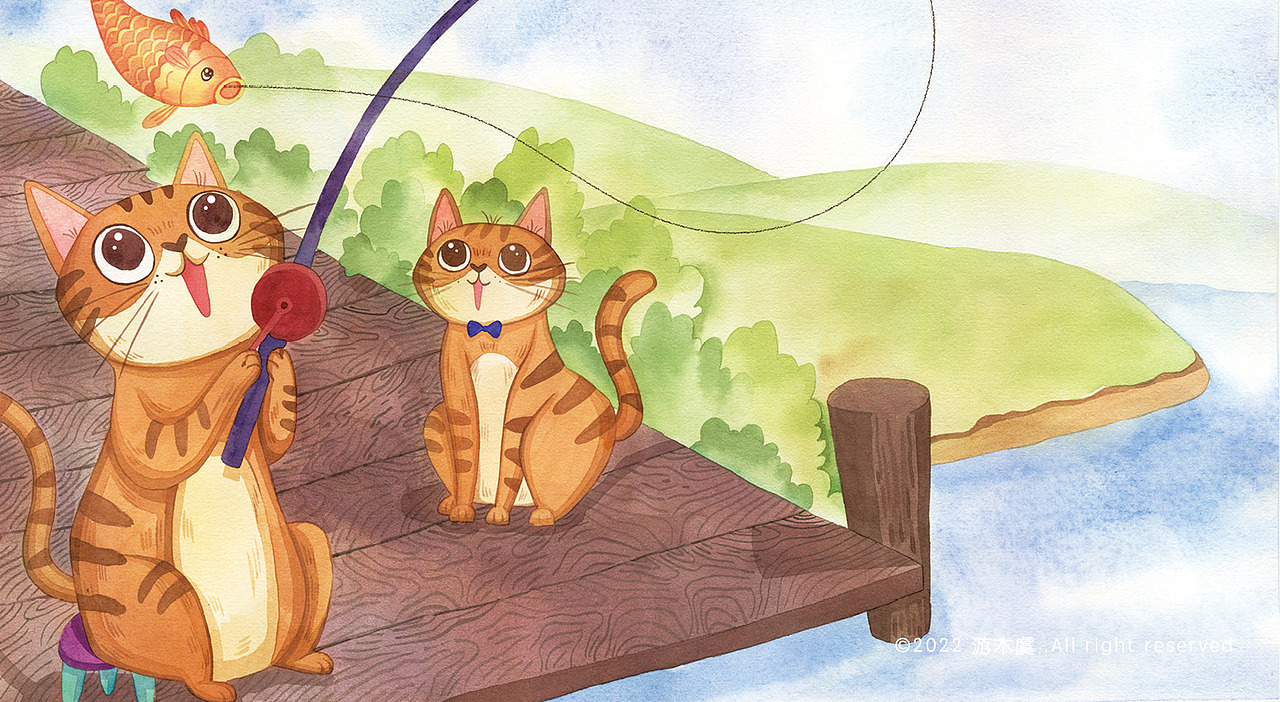 【绘本】小猫钓鱼