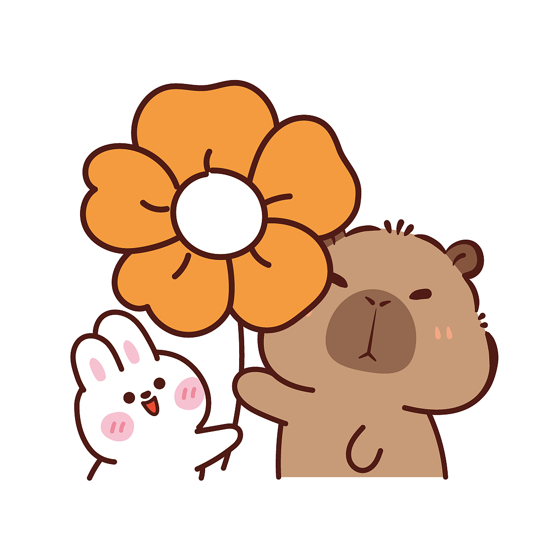 卡皮巴拉插画图片节日快乐母亲节快乐送你一朵小红花（图ZMzY5MTU5MzI0） - 商业插画 - 站酷设计师阿茹生肖IP原创素材 - 站酷ZCOOL