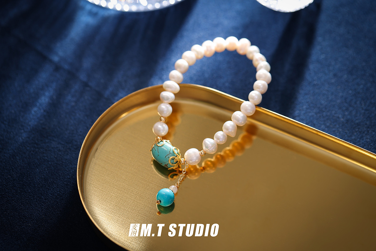 产品摄影 珠宝饰品手链静物复古平铺拍摄 饰品拍照