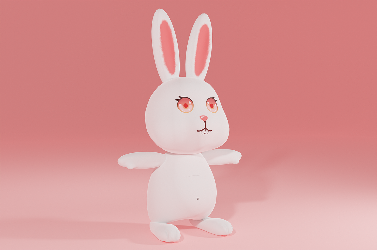 可爱卡通兔子-blender模型