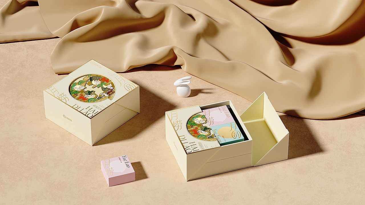 《海底捞》中秋月饼礼盒设计——月捞月圆（图ZMzUxMDYxODg4） - 包装 - 站酷设计师你好大海品牌设计原创素材 - 站酷ZCOOL