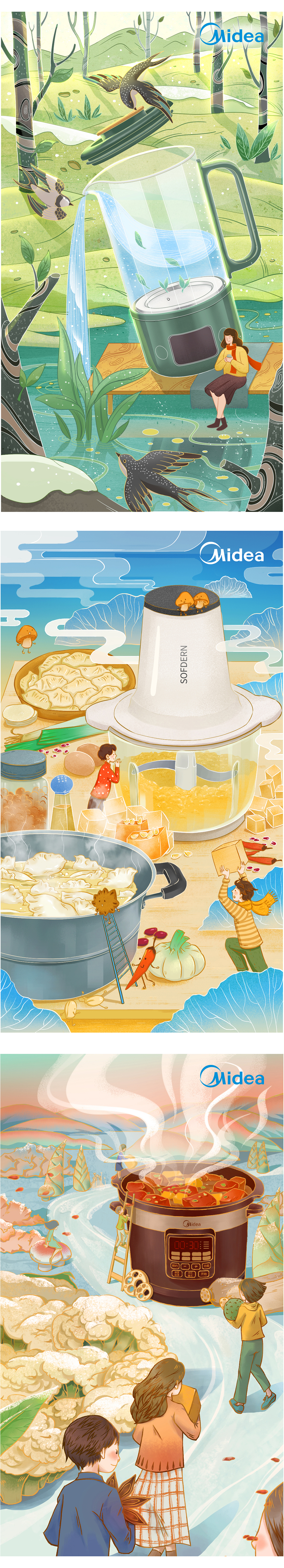 OPPO,美的節(jié)氣海報(bào)合集（圖ZMzAwODM5NjA4） - 商業(yè)插畫(huà) - 站酷設(shè)計(jì)師杭州新壹文化原創(chuàng)素材 - 站酷ZCOOL