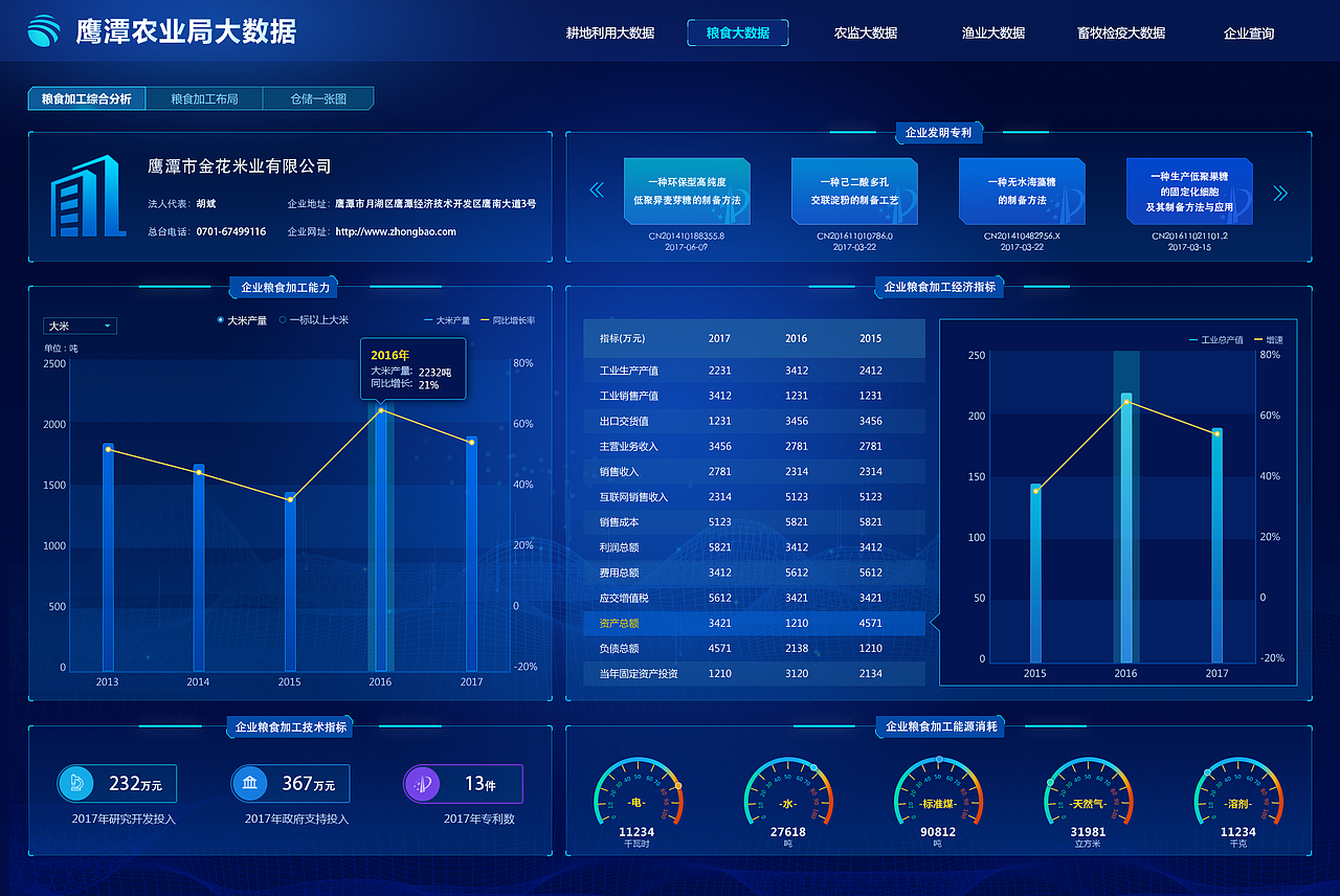 鹰潭农业局-大数据粮食加工综合分析（图ZMTMyNDI5NDY4） - 其他UI - 站酷设计师junjun521原创素材 - 站酷ZCOOL