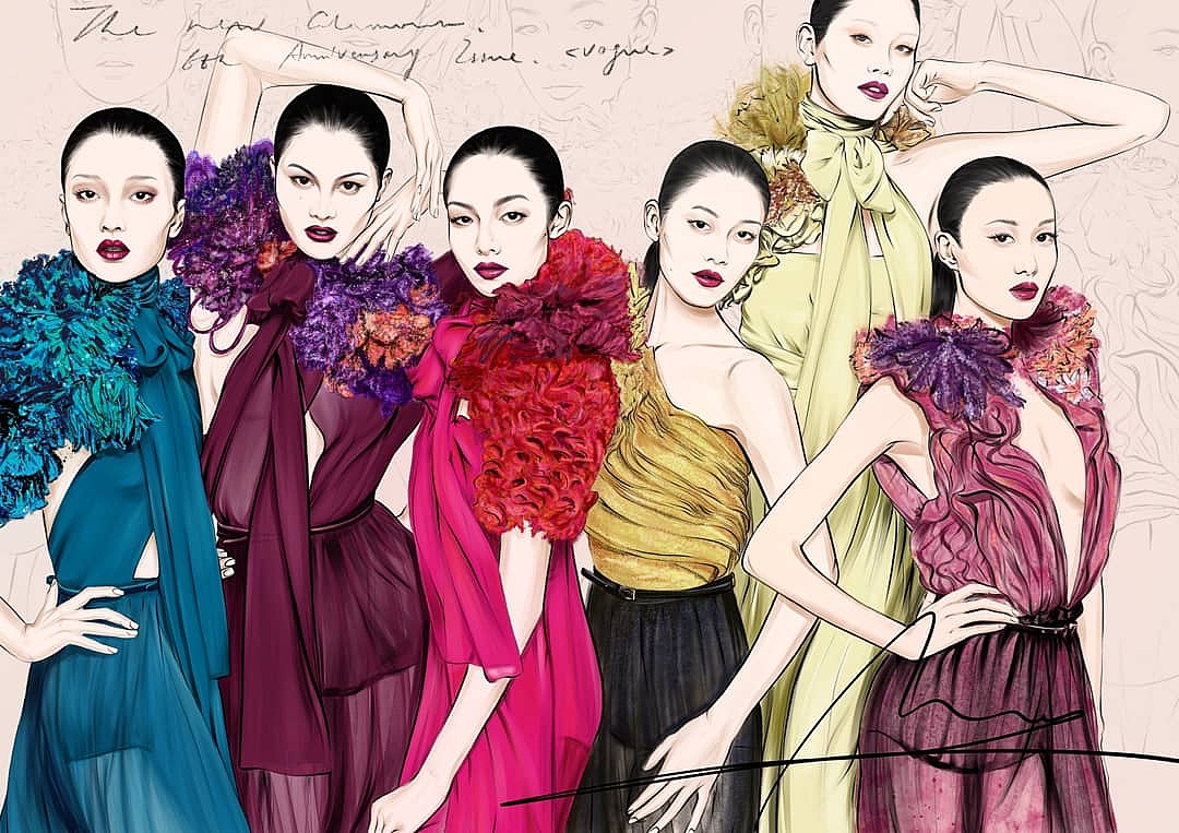 VOGUE画报（图ZMTg5ODQyMzg0） - 商业插画 - 站酷设计师Lil_M原创素材 - 站酷ZCOOL