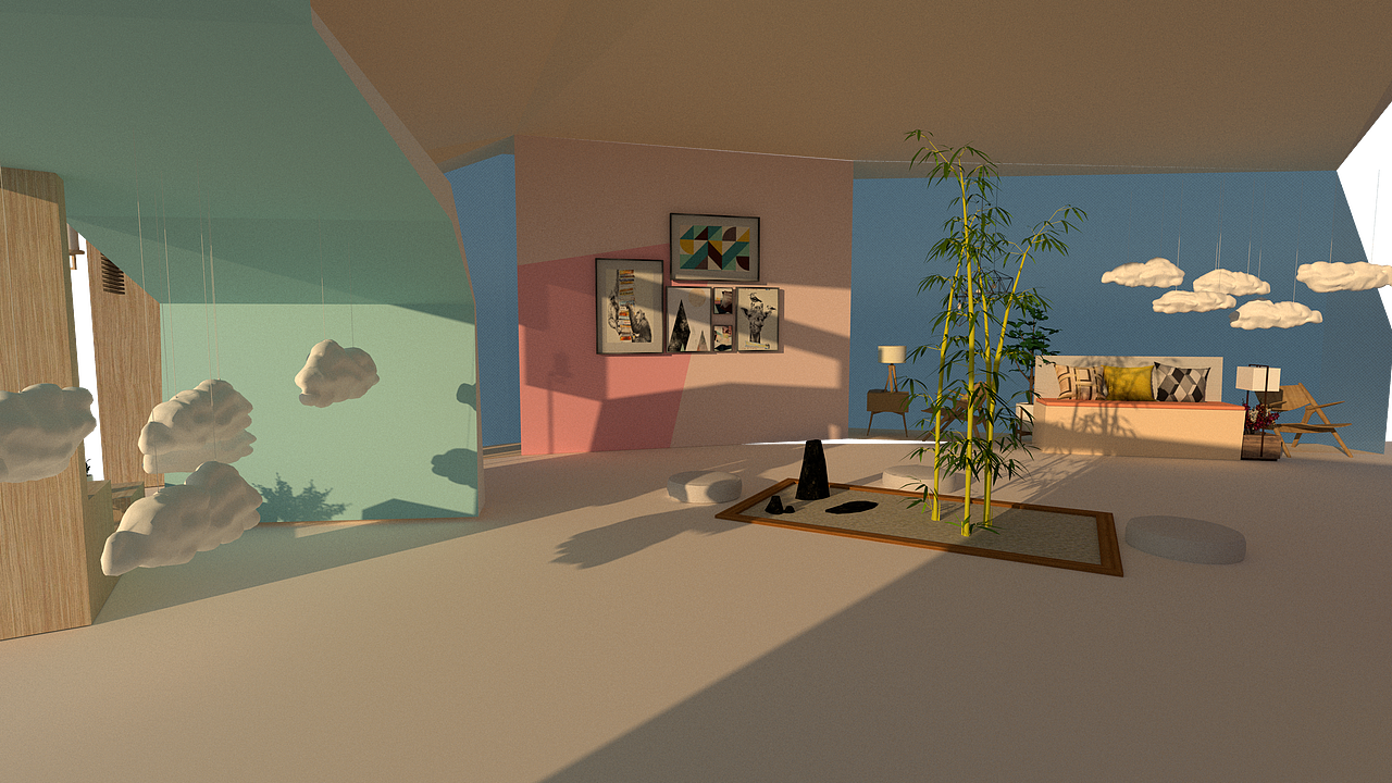 禅意蒲团休息区