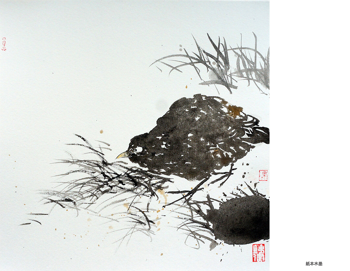 2019.1月.纸本水墨-花鸟