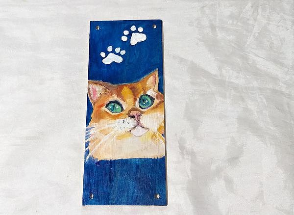 塑胶彩宠物木肖像.猫