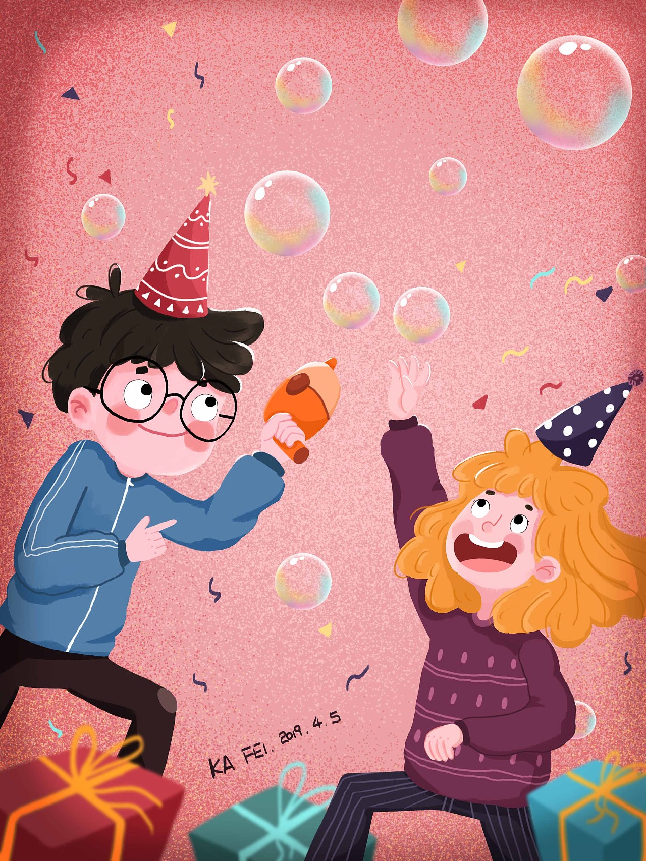 Blow Bubble PNG Image, Childrens Day Child Blowing Bubbles Illustration, Color Bubble, Cartoon ...