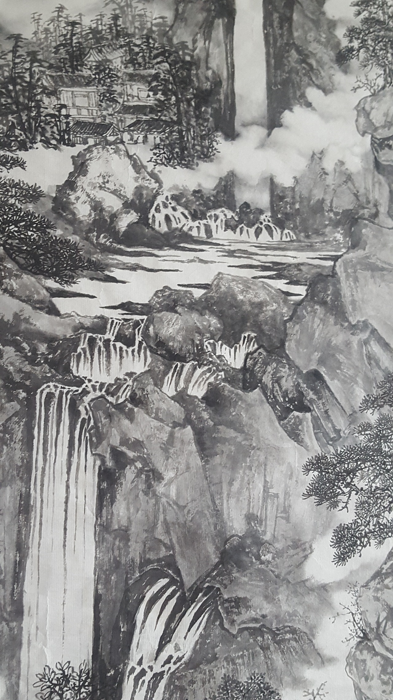 六尺整紙國畫水墨山水創作（图ZMTY0NjAwNjgw） - 绘画 - 站酷设计师安田原创素材 - 站酷ZCOOL