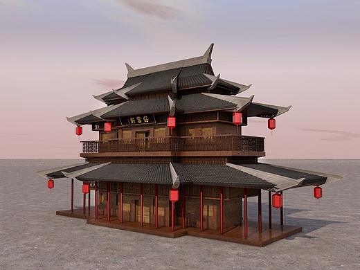 C4D古建筑