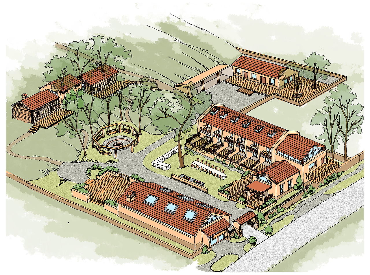 内蒙古乡村 民宿改造手绘(西安山思)