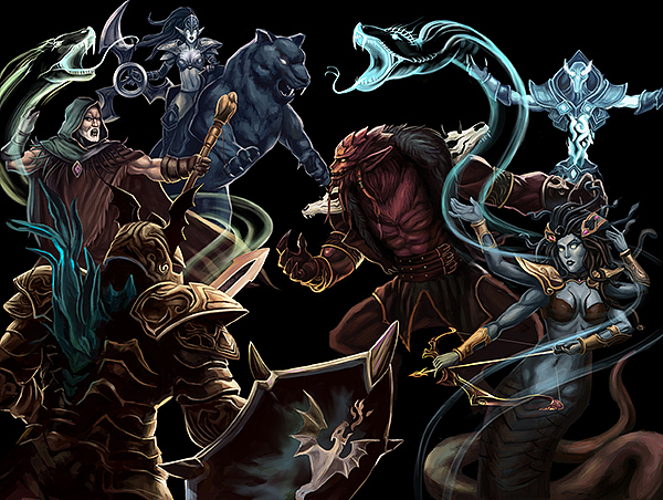 刀塔674loading图临摹手绘板练习