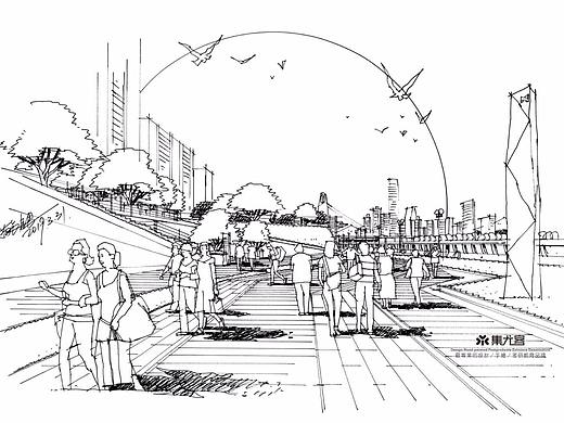 【集尤客手绘作品】苗长银老师景观空间线稿快速表达