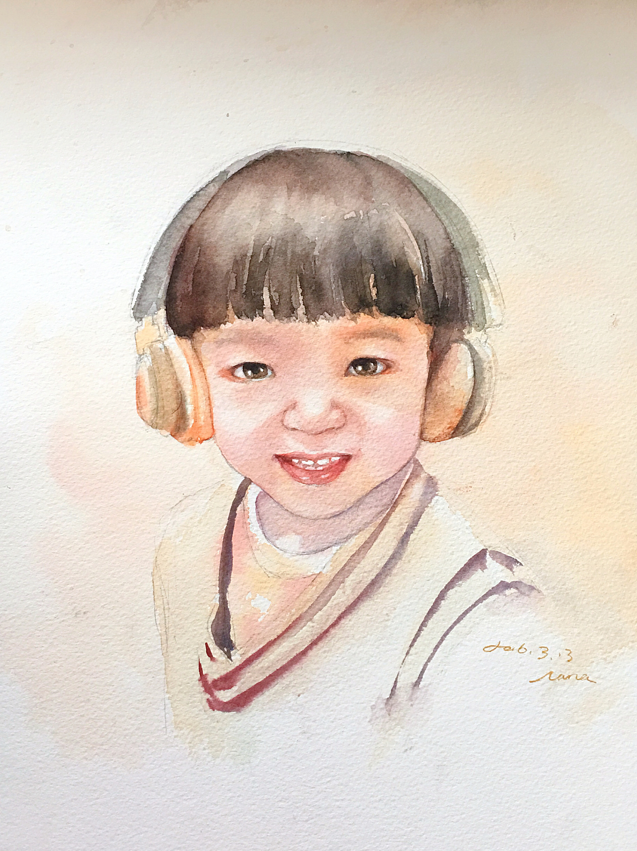 水彩小男孩哈哈