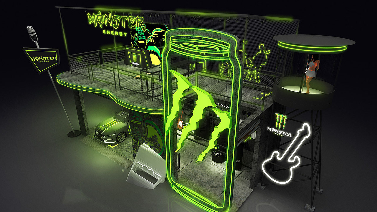 魔爪monster energy功能饮料路演