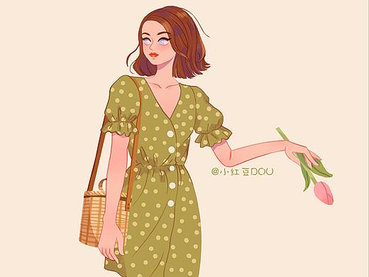 法式少女（個(gè)人主頁(yè)-ZNTE4MTYwMDQ=） - 商業(yè)插畫 - 站酷設(shè)計(jì)師小紅豆Dou原創(chuàng)素材 - 站酷ZCOOL